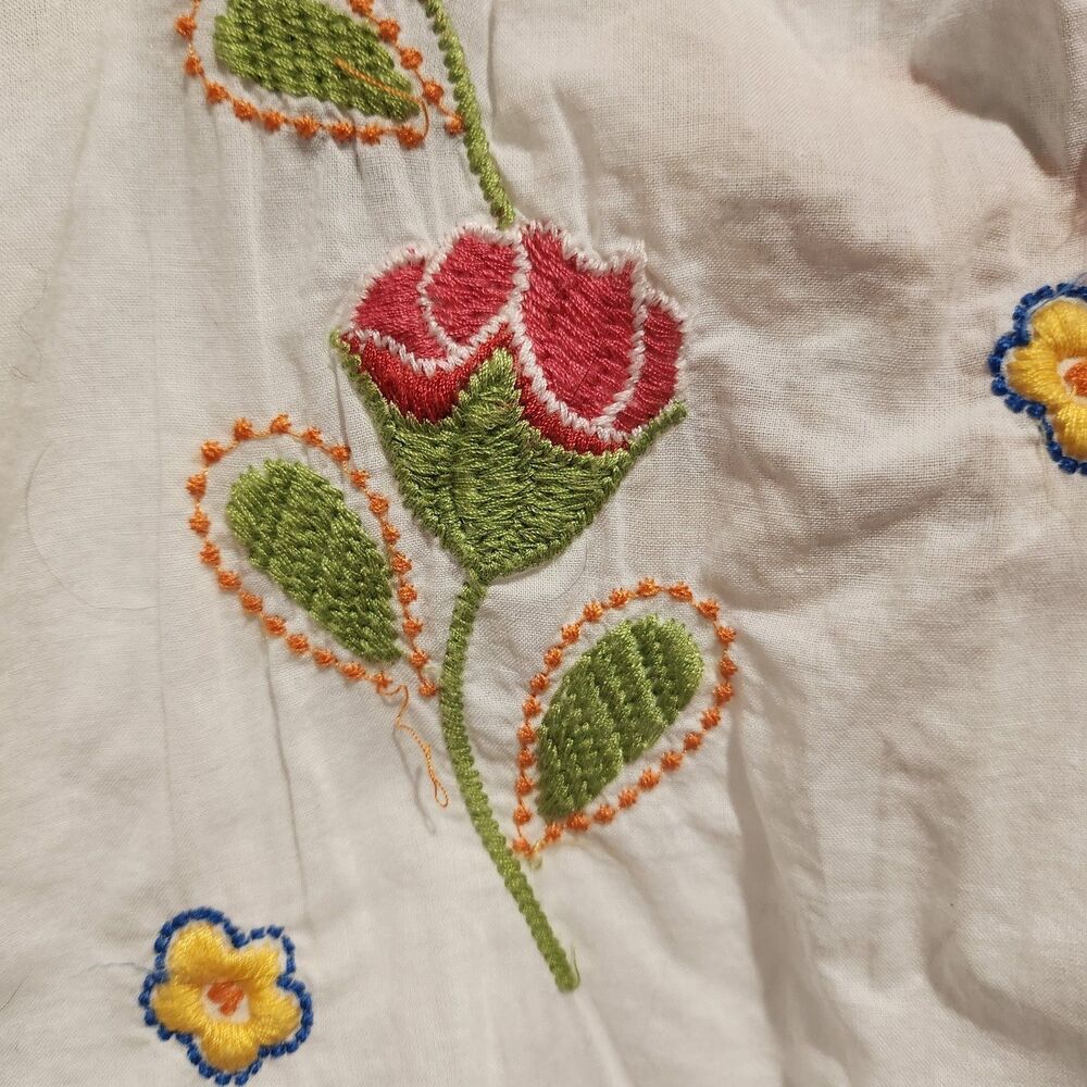 Johnny Was JWLA Floral Embroidered White 100% Cotton Jacket Size Large - Picture 13 of 15